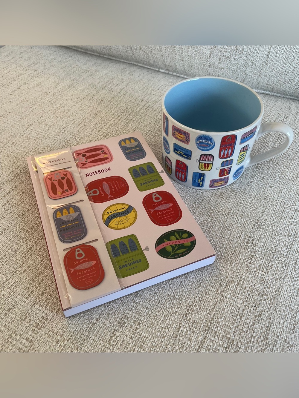 Sardine Theme Set - Notebook, 3 Book Marks and Ceramic Mug